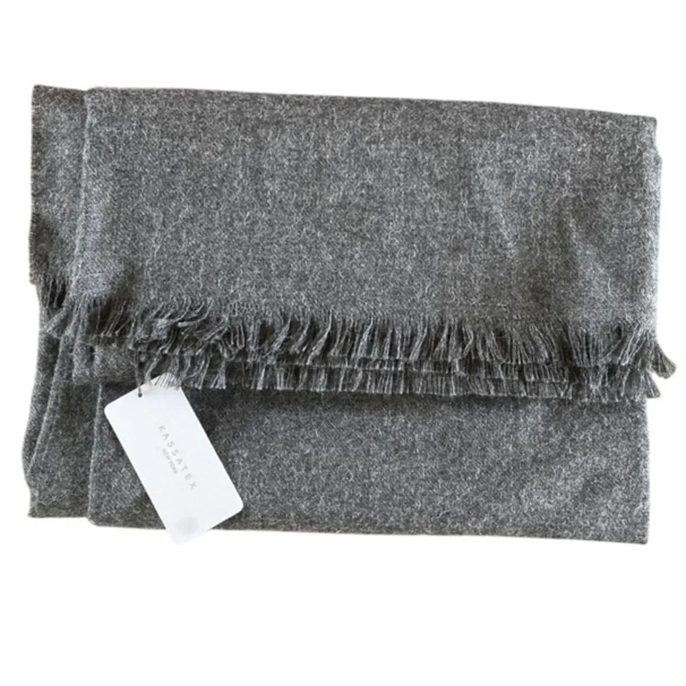 Kassatex 100% Baby Alpaca Luxury Throw Blanket Made in Peru Luxe Gray NWT